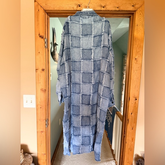 NWOT Blue Denim Long Shirt Dress by Oli & Hali - Picture 2 of 4